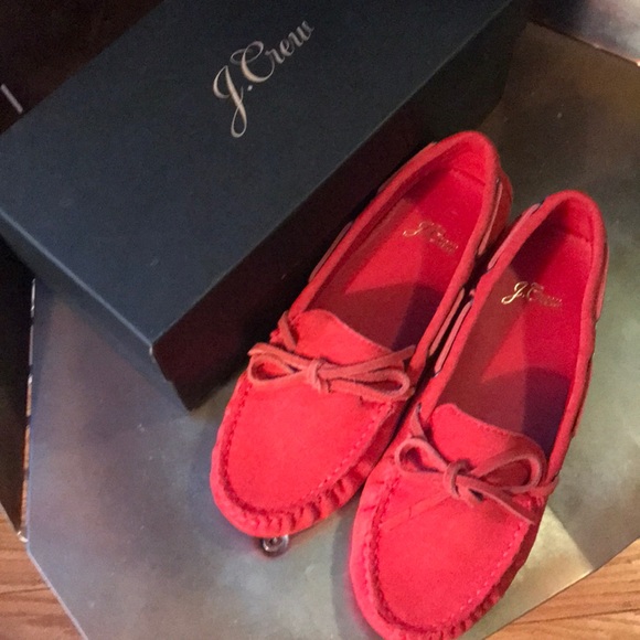 J crew moccasins driving shoes red - Picture 3 of 3